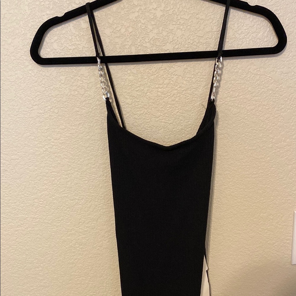 Bershka NWT-Chic Black Dress with Chain Straps